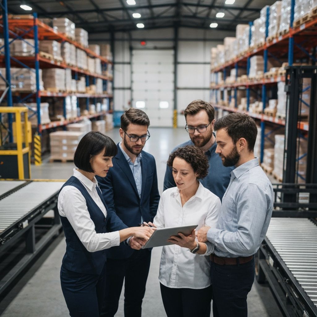 Equipa PME a gerir operações de negócio